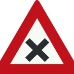 warning crossroad